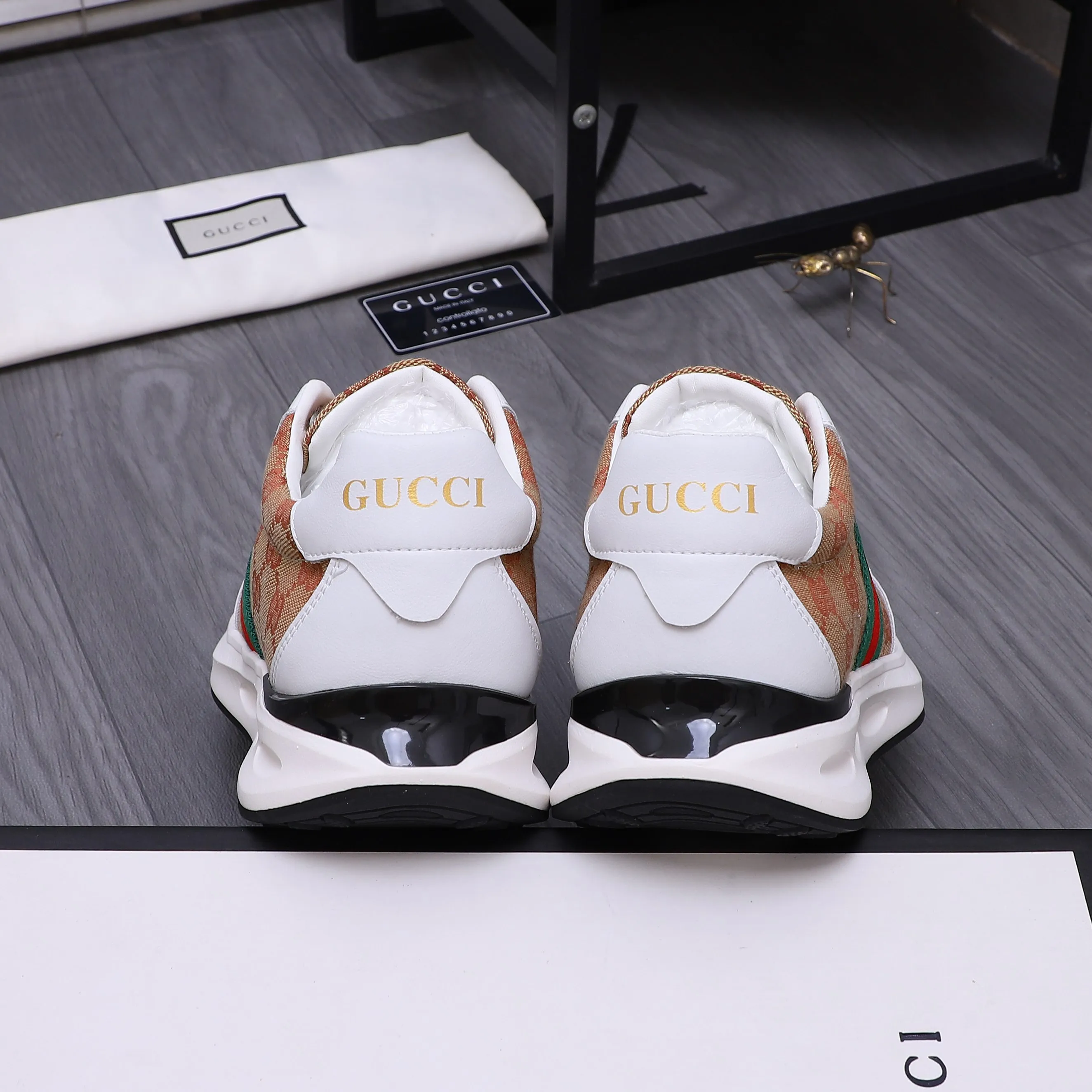 Men's shoes 💰442 Product trademark: GUCCI "Gucci" casual shoes Regular size: 38-45 (45 is custom-made and non-returnable) Product materials: Selected cowhide stitching breathable woven upper, pigskin lining, rubber outsole